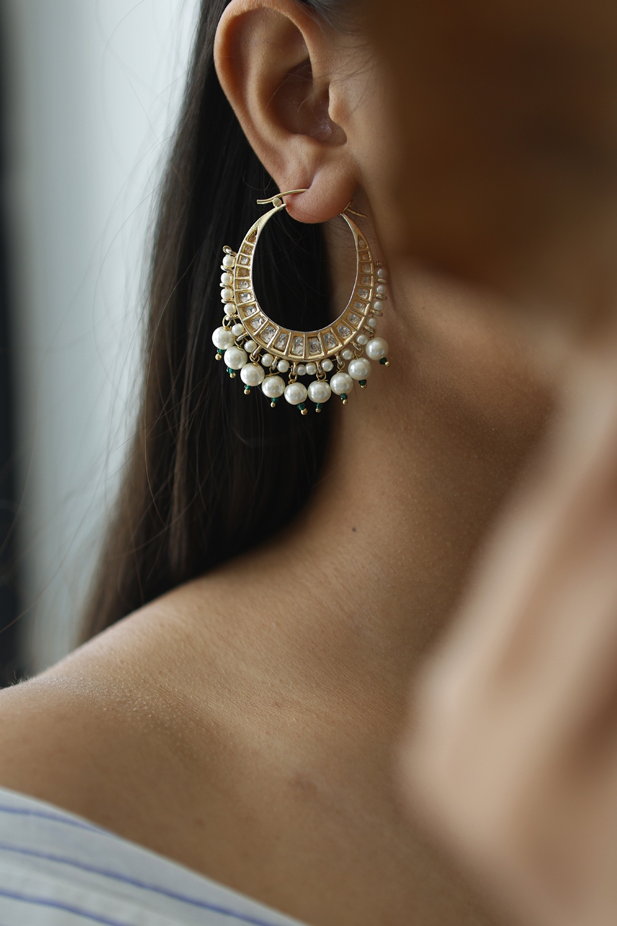 Buy Trendy Pearl Hoop earrings online! – Khushi Handicrafts